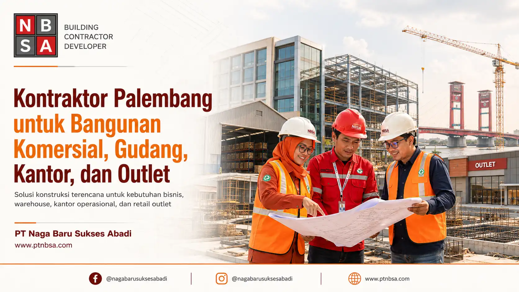 Kontraktor Palembang untuk Bangunan Komersial, Gudang, Kantor, dan Outlet